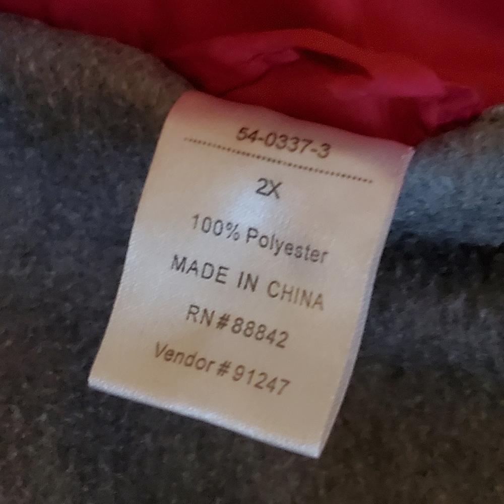 Raspberry colored windbreaker with fleece lining size 2X - Picture 8 of 11